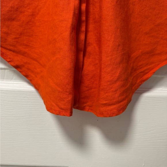 Tristan  orange sleeveless linen button down women’s shirt, size XL - Picture 4 of 5